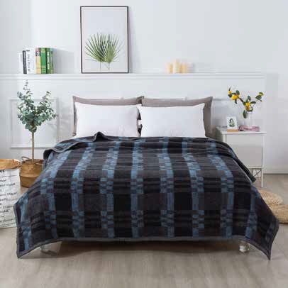 FRAZADA TERMICA JACQUARD 1.5 PLAZAS 200 X 150 CM CELESTE - 1