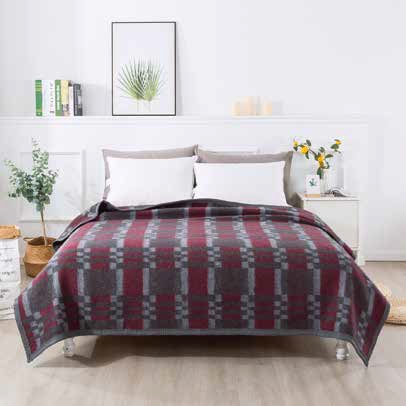FRAZADA TERMICA JACQUARD 2 PLAZAS 210 X 180 CM ALGODÓN BURDEO - 1