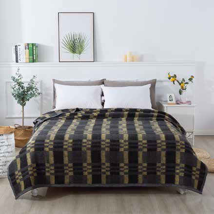 FRAZADA TERMICA JACQUARD 2 PLAZAS 210 X 180 CM ALGODÓN AMARILLO - 1