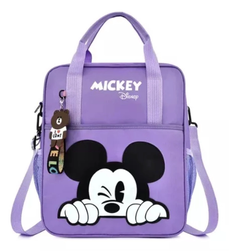 MOCHILA BOLSO ESCOLAR DISNEY MICKY MOUSE ADULTOS Y NIÑOS ROSA CLARO - 1