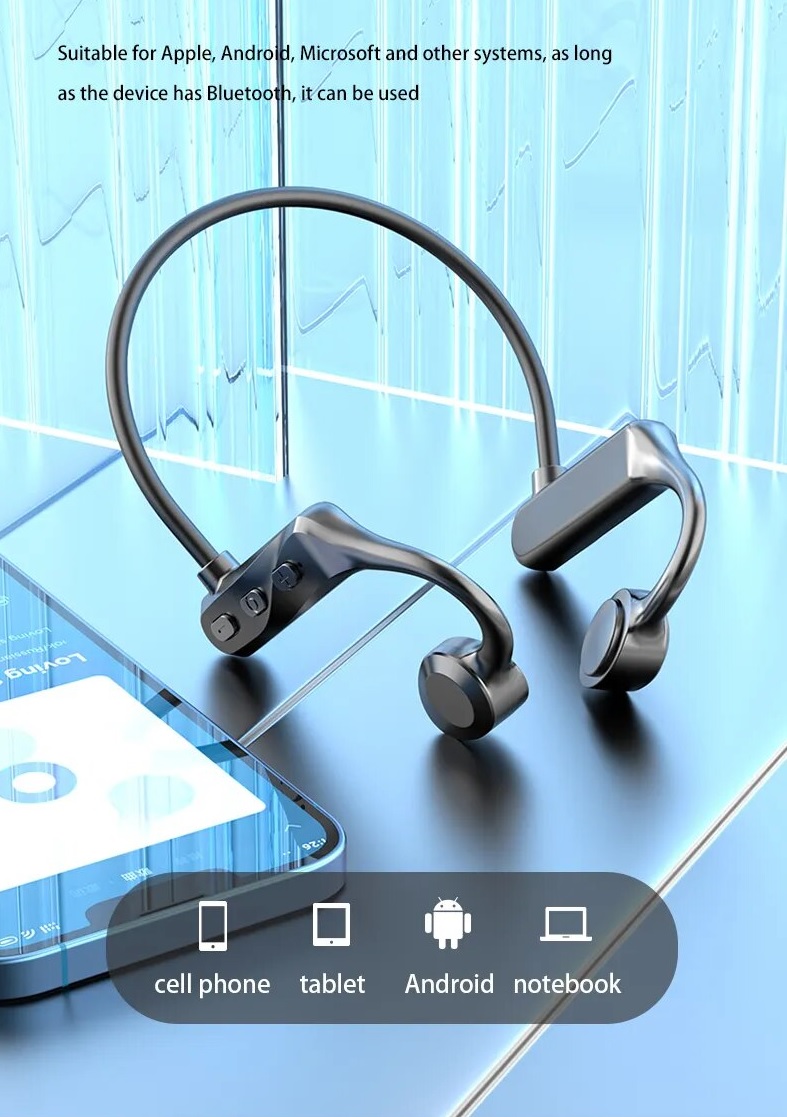 AUDIFONOS CONDUCCION OSEA SPORT TREQA BLUETOOTH 5.3 ROSA - 6