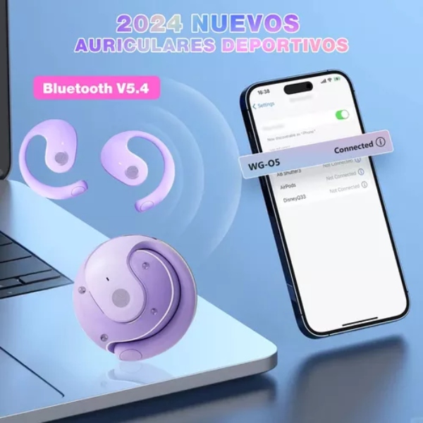 AUDIFONOS INALAMBRICOS OWS EARBUDS MORADOS - 4