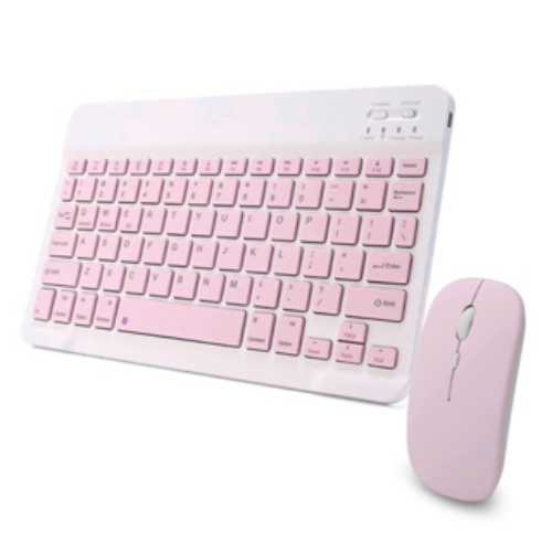 KIT TECLADO Y MOUSE INALAMBRICO AOAS AS110 ROSA - 1