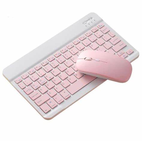 KIT TECLADO Y MOUSE INALAMBRICO AOAS AS110 ROSA - 2