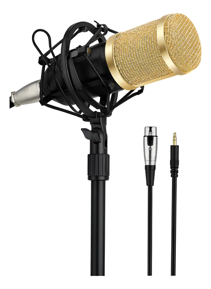 MICROFONO PROFESIONAL OMNIDIRECCIONAL CONDENSADOR 3.5MM NEGRO/DORADO - 1