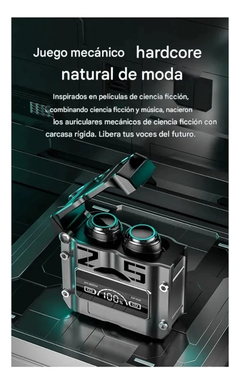 AUDIFONOS INALAMBRICOS GAMER M25 CON BLUETOOTH 5.3, BAJA LATENCIA, PANTALLA LED, CANCELACION DE RUID - 3
