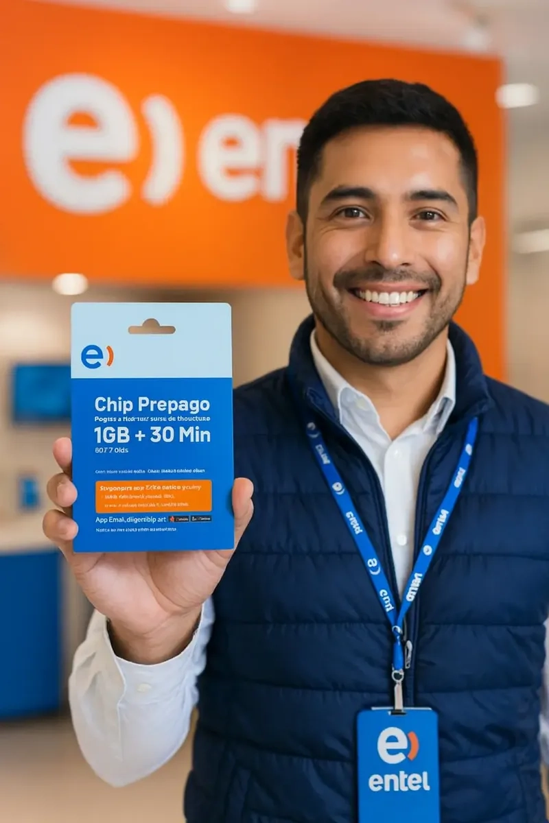 CHIP PREPAGO ENTEL ESIM 1GB DE INTERNET Y 30 MINUTOS PARA CELULAR - 3