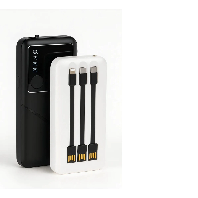 CARGADOR PORTATIL CON CABLES INTEGRADOS - 1