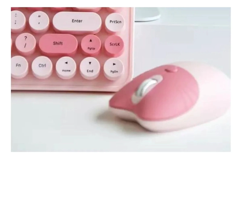 TECLADO GAMER INALAMBRICO CON MOUSE 2.4G AS-212 AOAS MOUSE ROSA TECLADO ROSA - 2