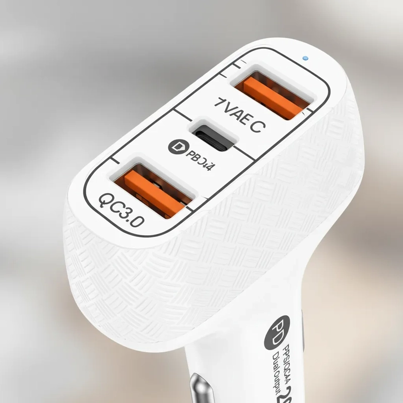 CARGADOR RÁPIDO PARA AUTO USB C 20W CON CABLE DE CARGA PARA CELULAR - 5