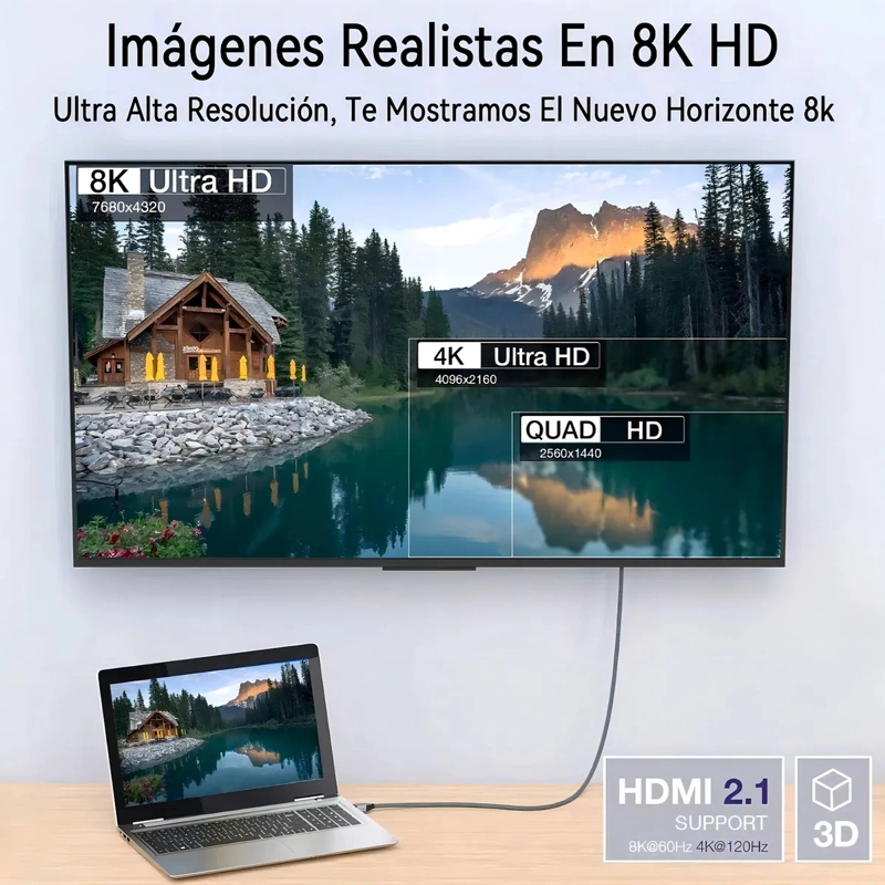 CABLE HDMI 2.1 VIDEO 4K 120HZ 8K 60HZ 5 METROS - 5