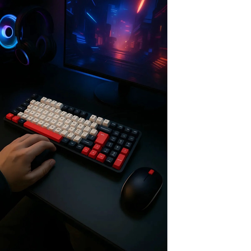 KIT TECLADO + MOUSE INALAMBRICO GAMER TECLADO INALAMBRICO Y MOUSE BLUETOOTH RECARGABLES SILENCIOSOS - 4