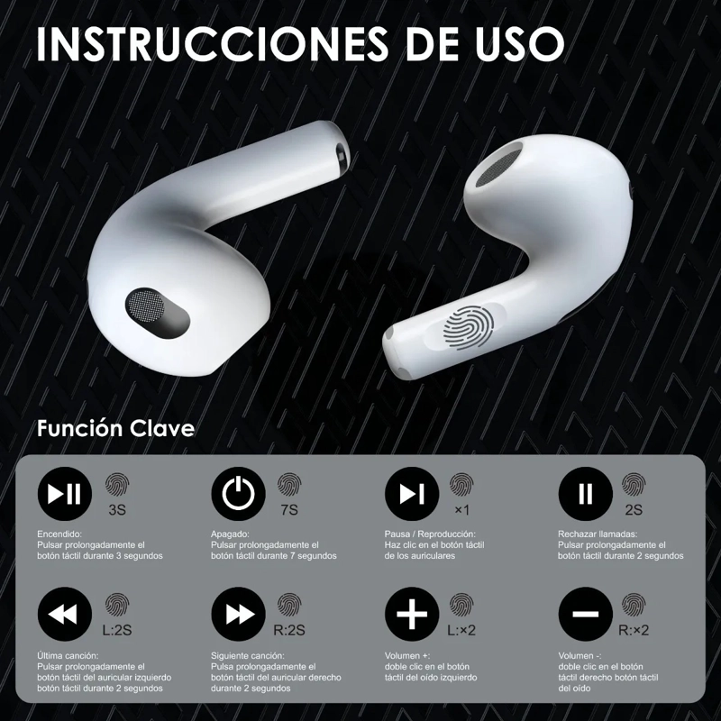 AUDIFONOS BLUETOOTH OEM COMPATIBLE IPHONE XIAOMI ANDROID - 2