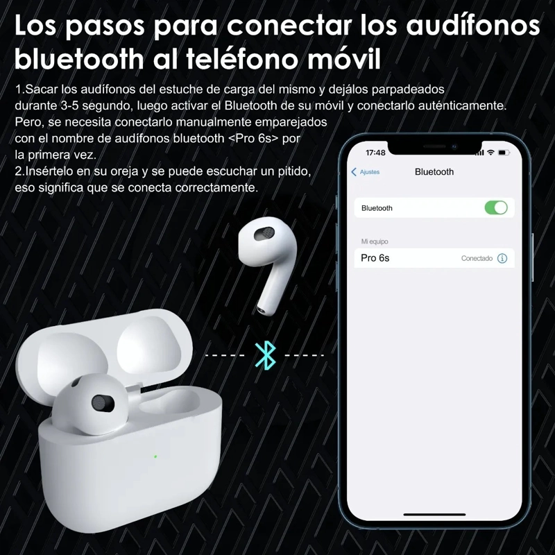 AUDIFONOS BLUETOOTH OEM COMPATIBLE IPHONE XIAOMI ANDROID - 4