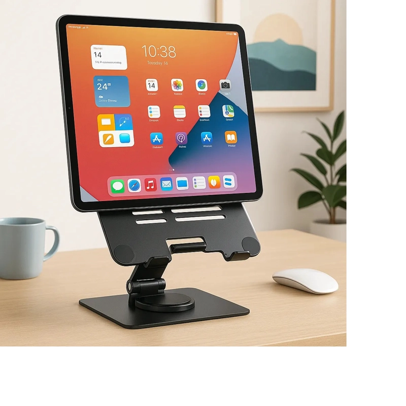 KIT SOPORTE TABLET + TECLADO Y MOUSE BLUETOOTH RECARGABLES GRIS - 2