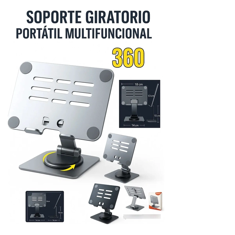 KIT SOPORTE TABLET + TECLADO Y MOUSE BLUETOOTH RECARGABLES GRIS - 4
