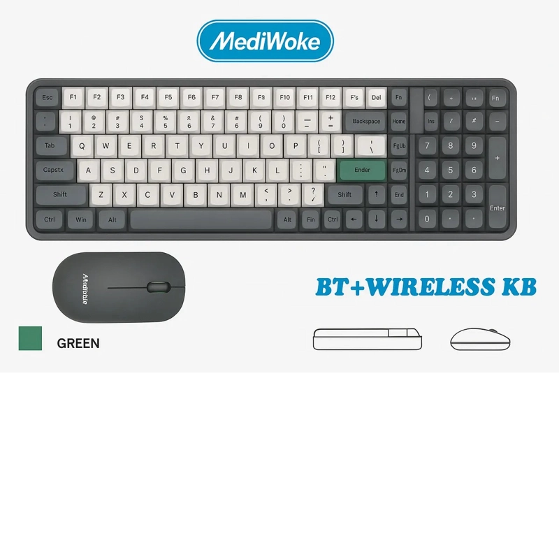 KIT SOPORTE TABLET + TECLADO Y MOUSE BLUETOOTH RECARGABLES GRIS - 5