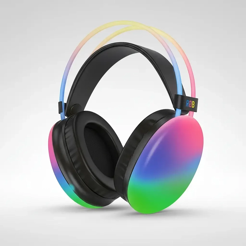 AUDÍFONOS GAMER INALÁMBRICOS PG580 RGB CON MICRÓFONO NEGRO - 7