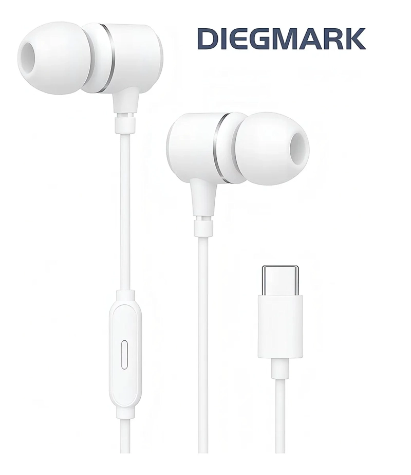 AUDIFONOS INTERNOS CON CABLE USB TIPO C COMPATIBLES CON IPHONE 15, 16, ANDROID. - 1
