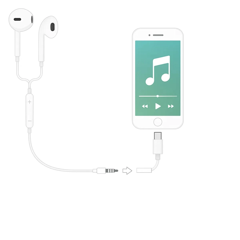 ADAPTADOR DE AUDIFONOS TIPO C A CONECTOR DE AUDIO JACK 3.5MM - 3