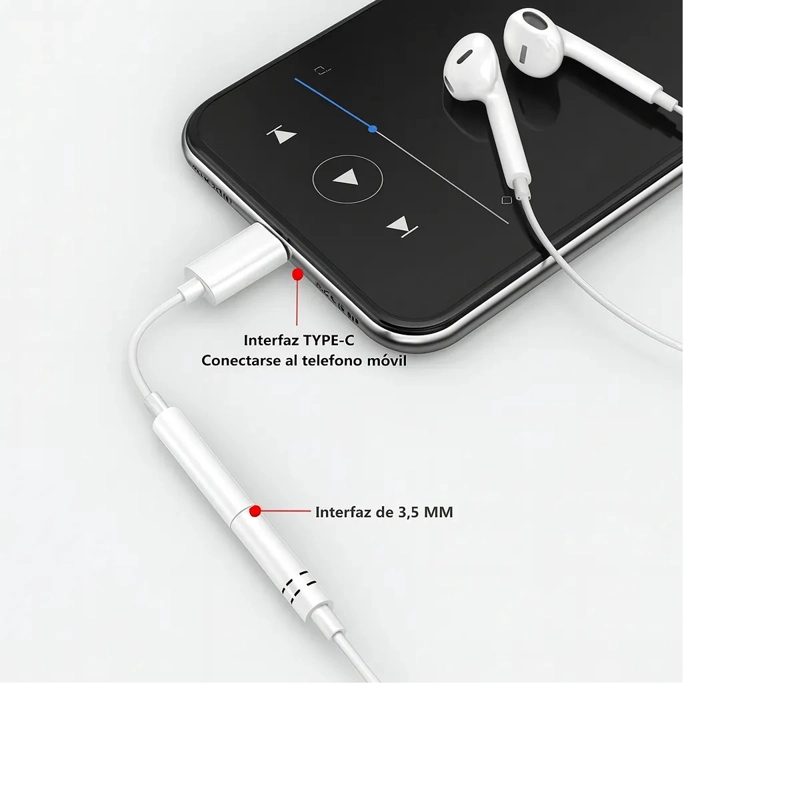 ADAPTADOR DE AUDIFONOS TIPO C A CONECTOR DE AUDIO JACK 3.5MM - 4