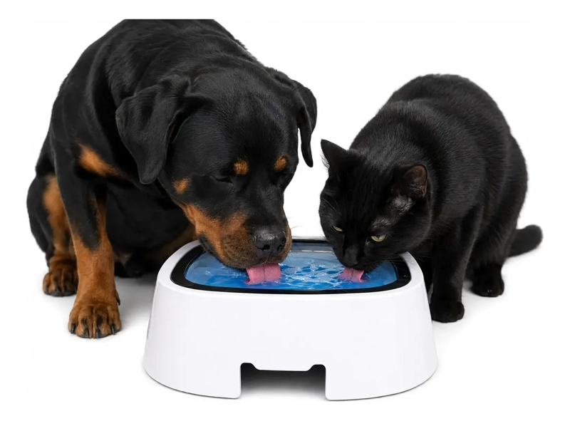BEBEDERO ANTISALPICADURAS PARA PERROS Y GATOS BOWL 1.5 LITRO BLANCO - 5