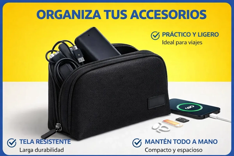 BOLSO ORGANIZADOR COMPACTO CON PROTECCIÓN RFID PARA VIAJE Y ACCESORIOS - 12