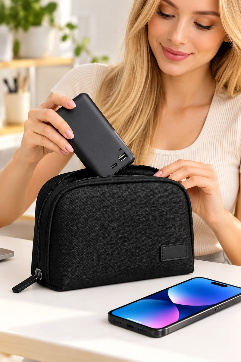 BOLSO ORGANIZADOR COMPACTO CON PROTECCIÓN RFID PARA VIAJE Y ACCESORIOS - 7