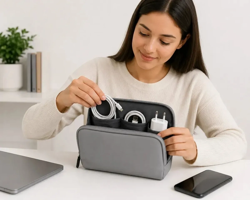 BOLSO ORGANIZADOR COMPACTO CON PROTECCIÓN RFID PARA VIAJE Y ACCESORIOS - 8