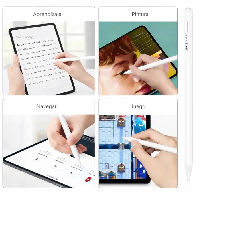 LAPIZ CAPACITIVO UNIVERSAL VIDVIE AP06 RECARGABLE USB C COMPATIBLE CON IPAD IPHONE ANDROID - 6