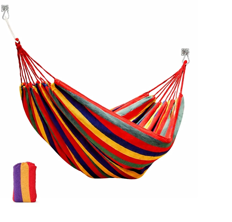 HAMACA DE 1 PLAZA 190 X 80CM, CON BOLSA DE ALMACENAMIENTO Y CUERDA DE AMARRE - 2