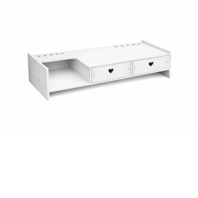 SOPORTE ELEVADOR PARA MONITOR O LAPTOP - ARMABLE - CON 2 GAVETAS ORGANIZADORAS - 1