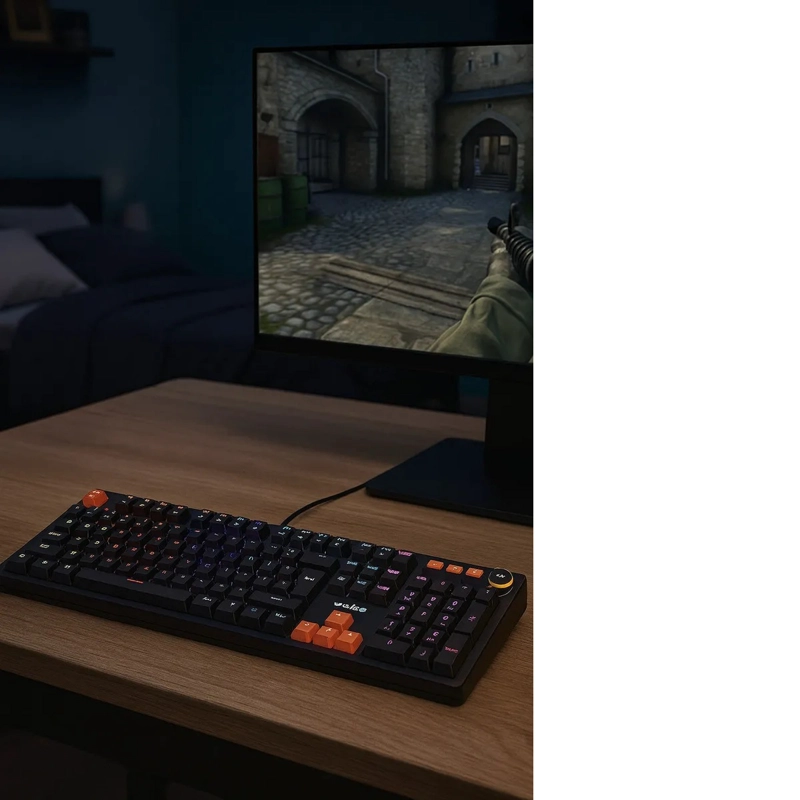TECLADO MECANICO GAMER RGB WEIBO WB555 EJE ROJO RED AXIS COMPATIBLE CON WINDOWS MAC - 5
