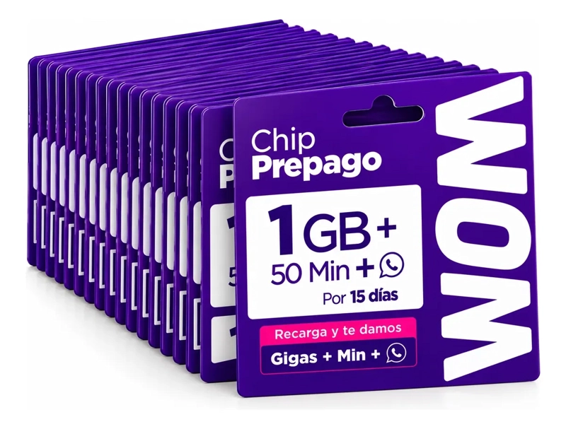 CHIPS WOM PREPAGO PACK 100 UNIDADES - 5