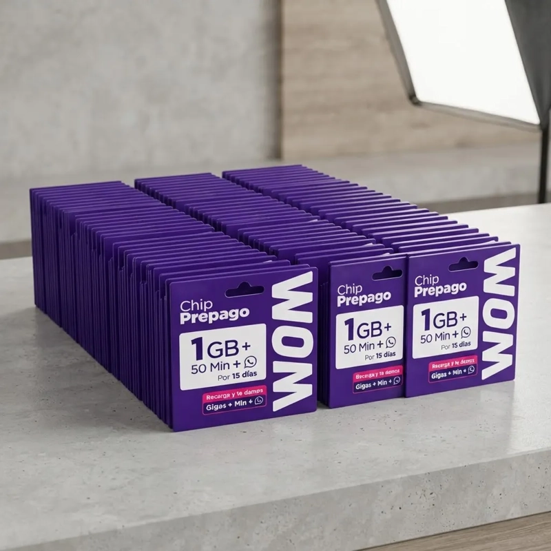 CHIPS WOM PREPAGO PACK 100 UNIDADES - 7