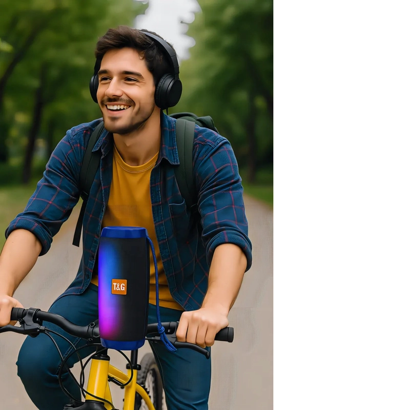 PARLANTE BLUETOOTH INALAMBRICO PORTATIL TG-157 CON LUCES LED RGB CAMBIA DE COLOR RADIO FM - 2