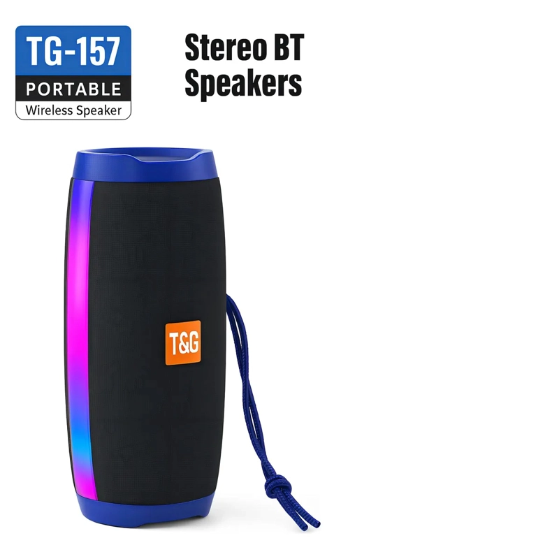 PARLANTE BLUETOOTH INALAMBRICO PORTATIL TG-157 CON LUCES LED RGB CAMBIA DE COLOR RADIO FM - 4