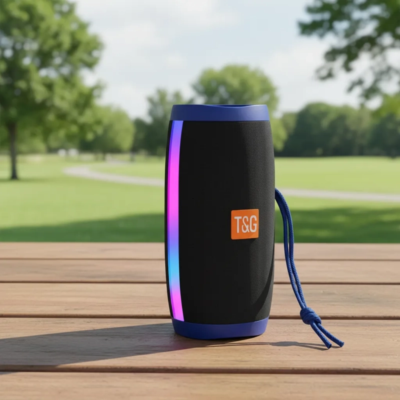 PARLANTE INALÁMBRICO BLUETOOTH TG157 PORTÁTIL CON LUCES LED RGB - 6