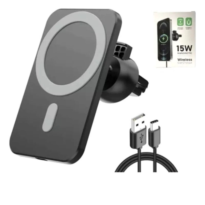 CARGADOR RAPIDO MAGNE TICO INALAMBRICO COMPATIBLE CON IPHONE NEGRO - 3