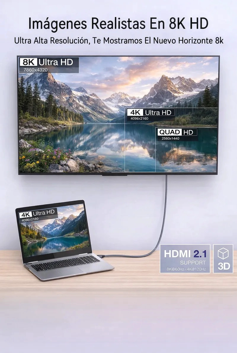 CABLE HDMI IRM 8K 60HZ 1 5M 2.1V ULTRA HD ALTA DEFINICION - 5
