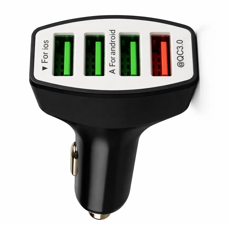 CARGADOR DE AUTO 35W, 4 PUERTOS USB, TECNOLOGIA DE CARGA RAPIDA - 1