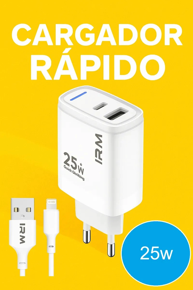 CARGADOR 25W PARA IPHONE, CARGA RAPIDA, DOBLE PUERTO, POTENTE Y SEGURO, CERTIFICACION SEC - 3