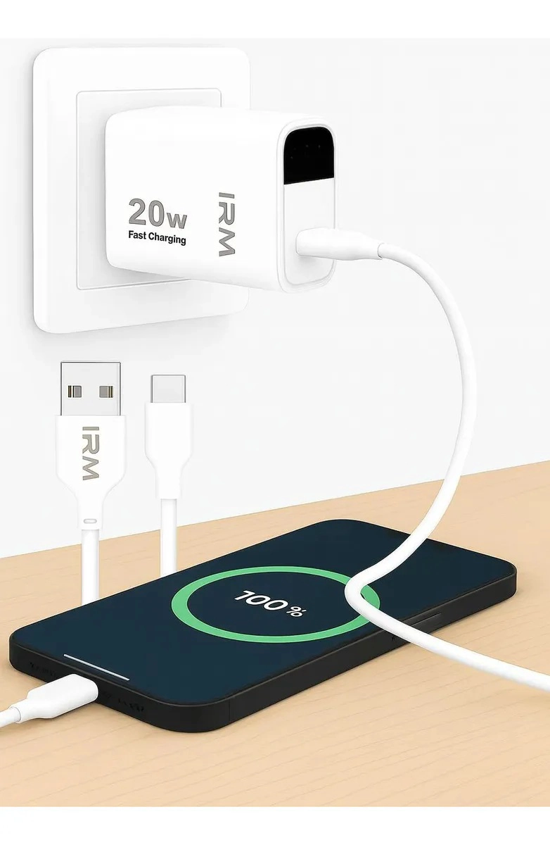 CARGADOR CARGA RAPIDA 20W CON CABLE USB-C COLOR BLANCO - 4