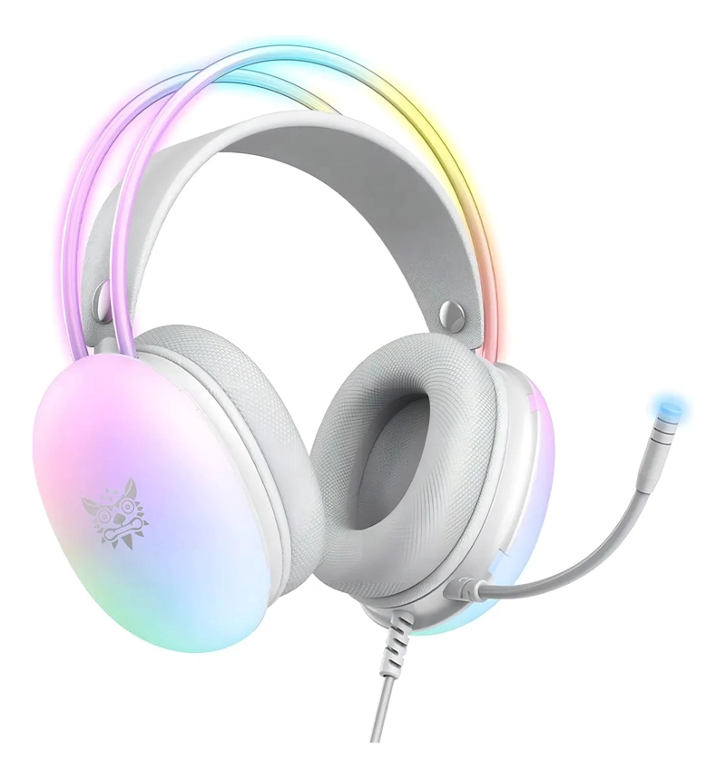 AUDIFONOS GAMER ONIKUMA X25 RGB MICROFONO COMP. PC PS4 PS5 COLOR BLANCO - 3