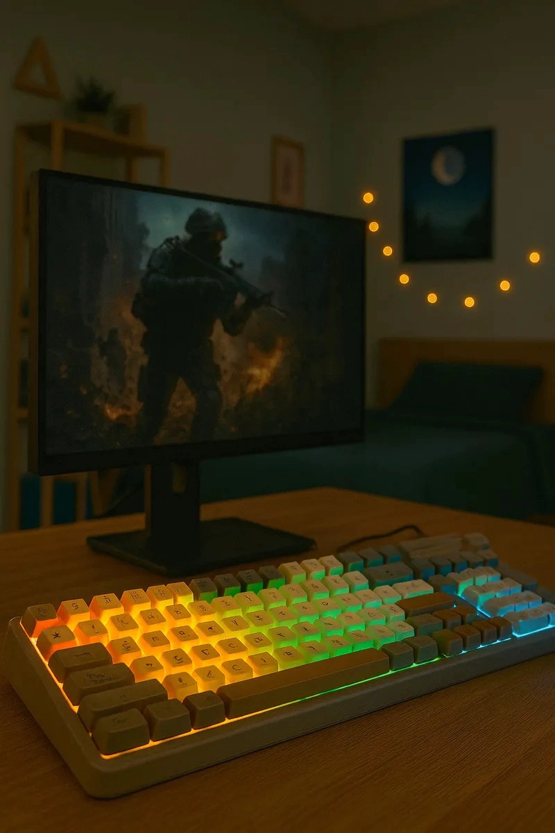 TECLADO GAMER RGB WB222 CON PERILLA MULTIFUNCION ILUMINACION PERSONALIZABLE TECLAS CODIFICADAS - 2