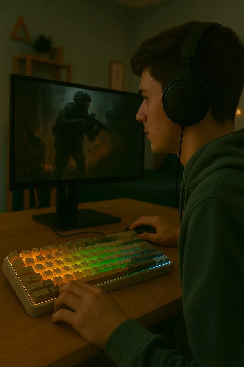 TECLADO GAMER RGB WB222 CON PERILLA MULTIFUNCION ILUMINACION PERSONALIZABLE TECLAS CODIFICADAS - 3
