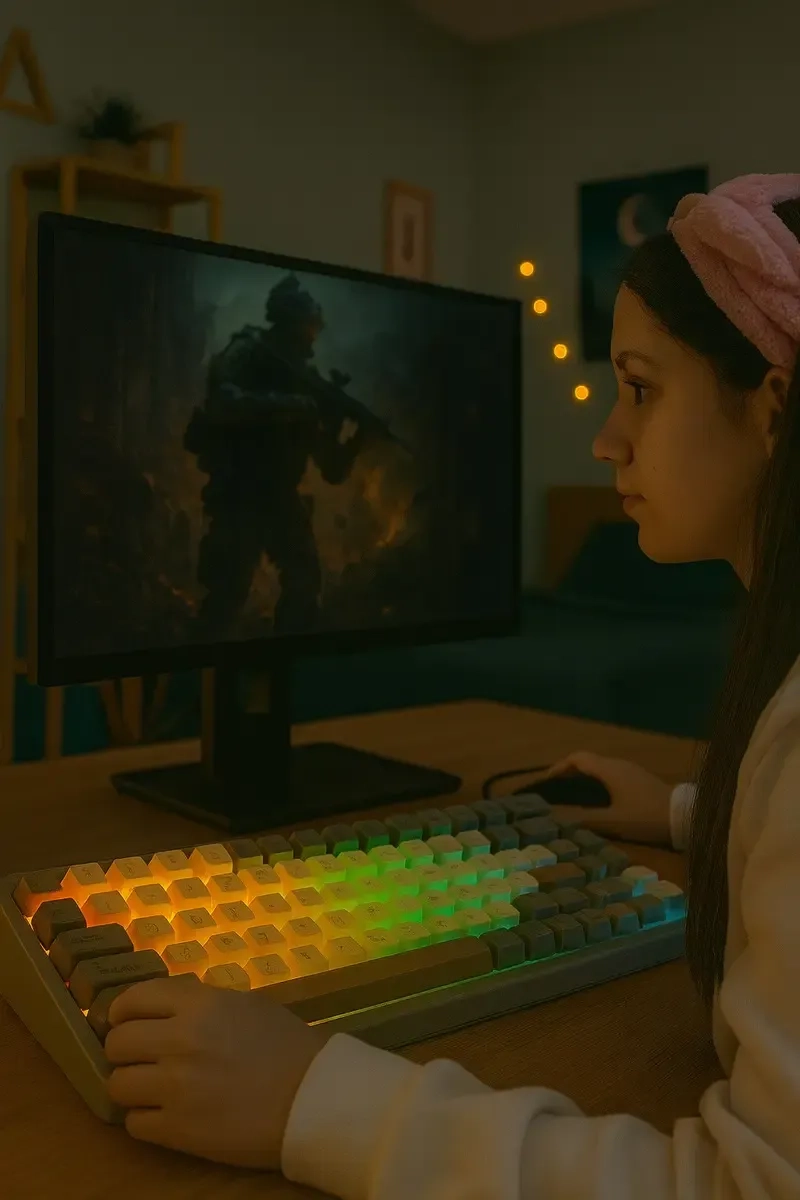 TECLADO GAMER RGB WB222 CON PERILLA MULTIFUNCION ILUMINACION PERSONALIZABLE TECLAS CODIFICADAS - 5