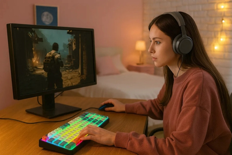TECLADO GAMER WEIBO WB333 MINI RGB ILUMINACION MULTIEFECTO USB-C - 3