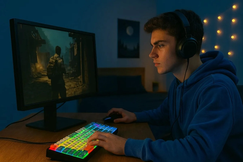 TECLADO GAMER WEIBO WB333 MINI RGB ILUMINACION MULTIEFECTO USB-C - 4