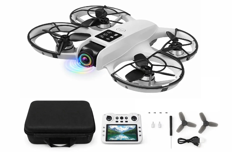 DRONE BRUSHLESS IRM, CONTROL REMOTO PANTALLA LCD, 2.4G, LUZ LED, GIRO 360 GRADOS - 2